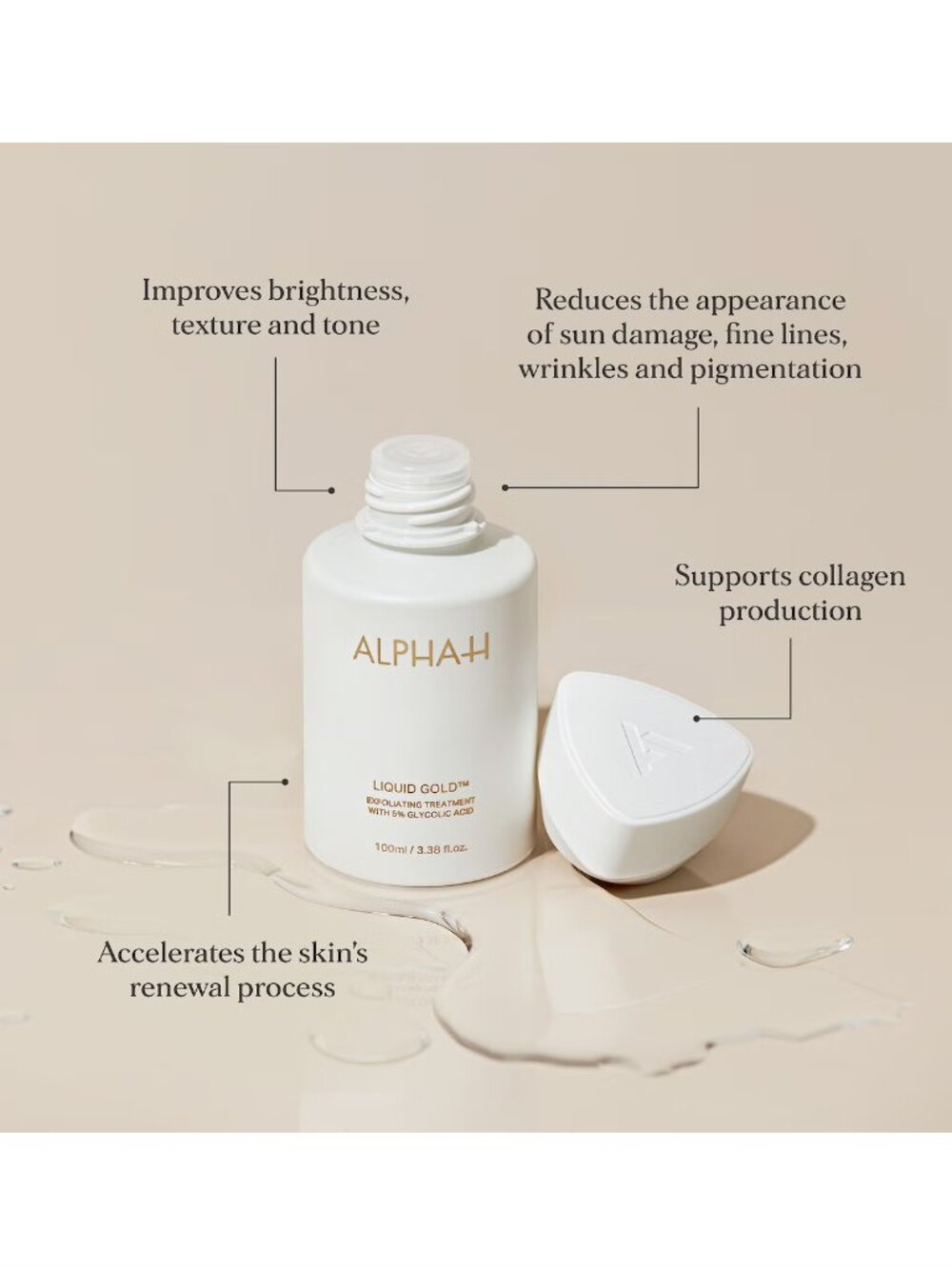 Alpha-H Liquid Gold Exfoliating Treatment with 5% Glycolic Acid - Picture 4 of 7